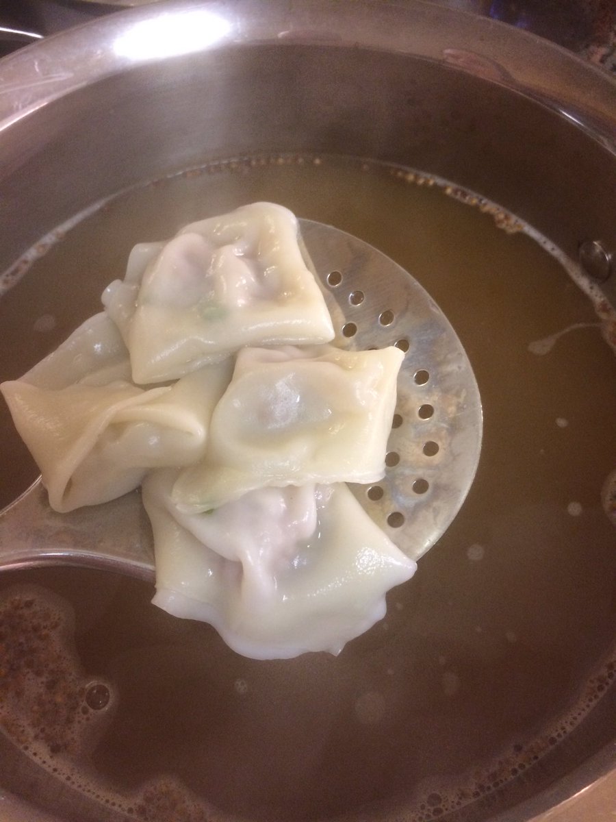 Community374's tweet photo. A supper idea. Homemade wontons using chicken broth and ground pork from the shop. https://t.co/lYNke3TDQP