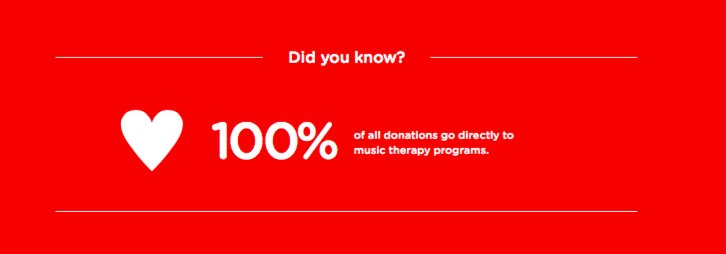 traveldiaries's tweet image. Did you know that 100% of your donation to @musicheals_ca goes directly to #musictherapy programs?