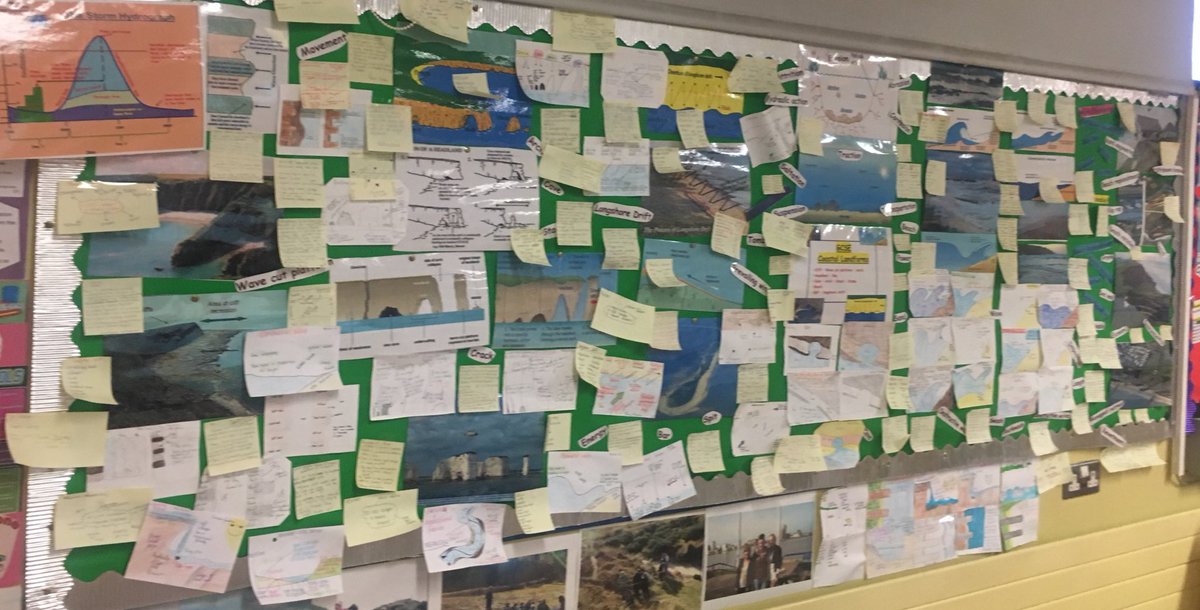 stcatsgeog's tweet image. #ThunkThursday -Is Cliff collapse a natural disaster?Year 11 had lots of ideas for their #learningboard 🤔 Great revision today #coasts 🌍