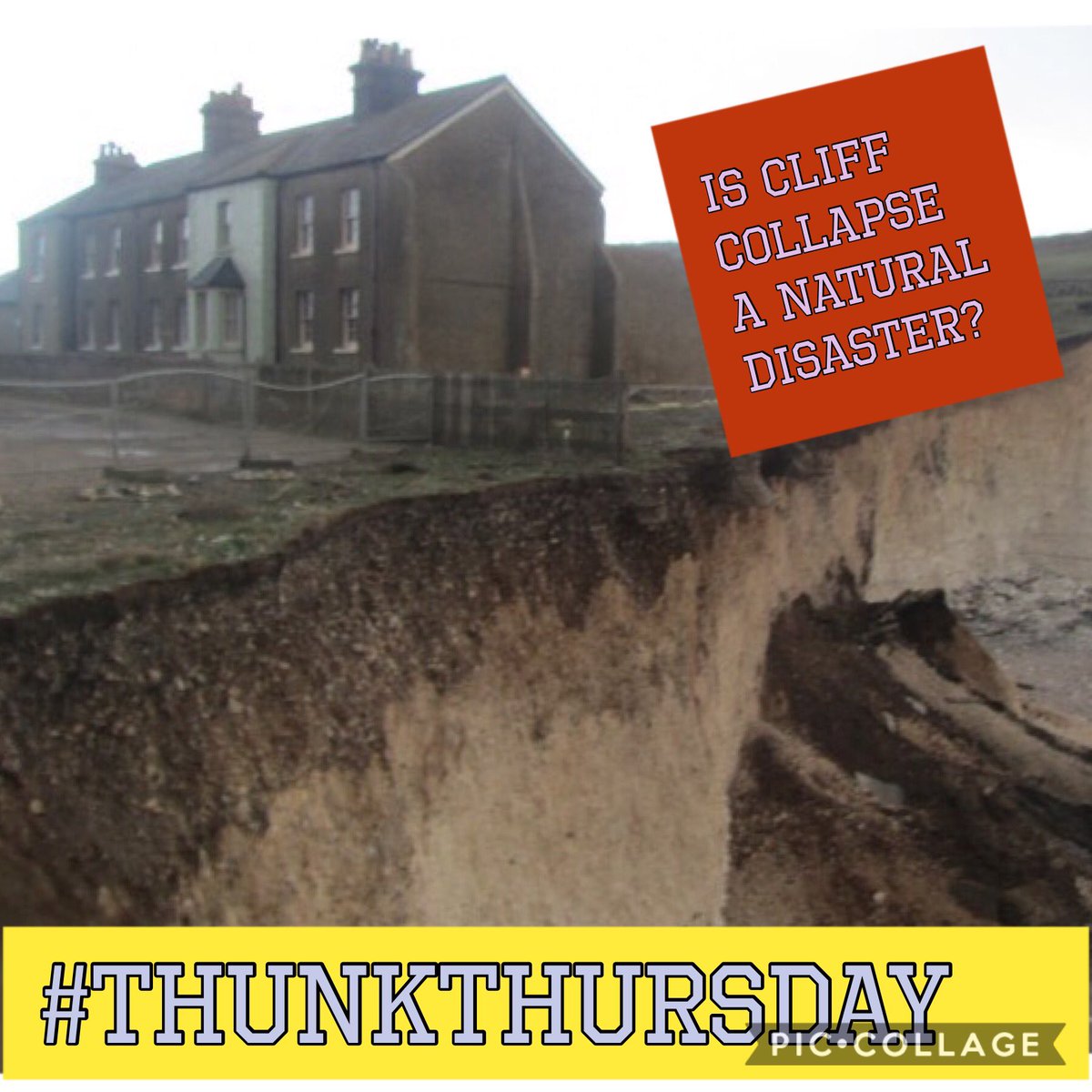 stcatsgeog's tweet image. #ThunkThursday -Is Cliff collapse a natural disaster?Year 11 had lots of ideas for their #learningboard 🤔 Great revision today #coasts 🌍