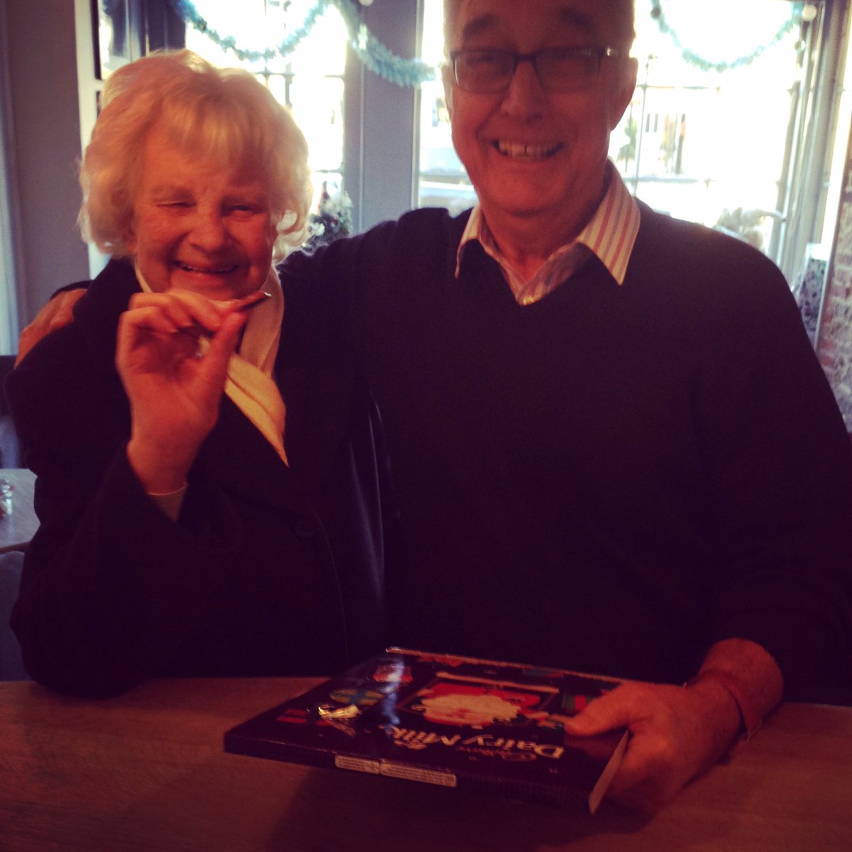 Bryan and Louise opening the first day of the Seven Fish advent calendar!