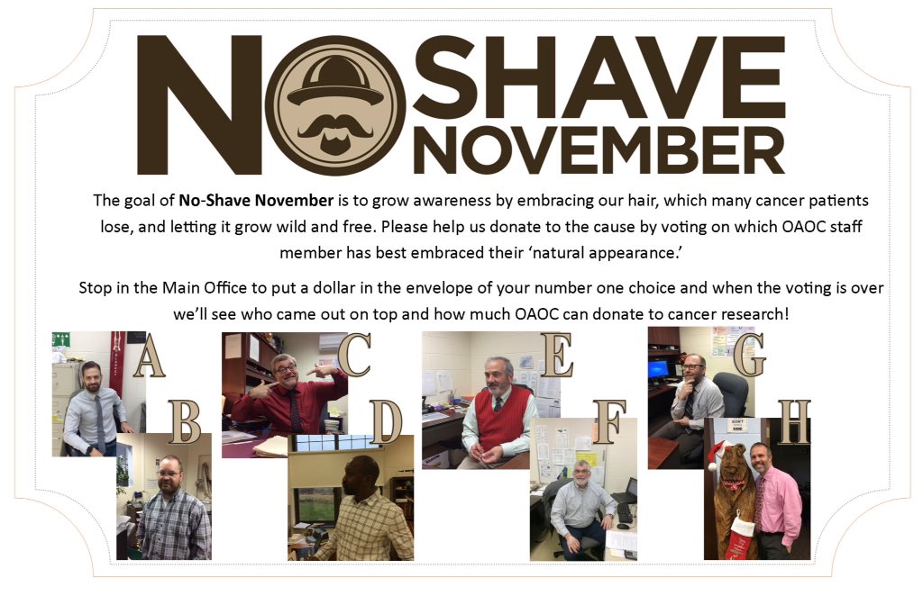 ONCBOCES's tweet photo. It's not a hipster convention. It's No Shave November voting! OAOC participated to raise money for cancer research. https://t.co/creej2R8o3