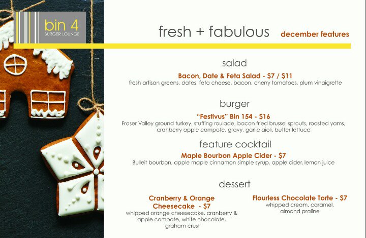 Bin4Burgers's tweet image. December feature menu starts today! 🦃
#yyjfood #yyjeats