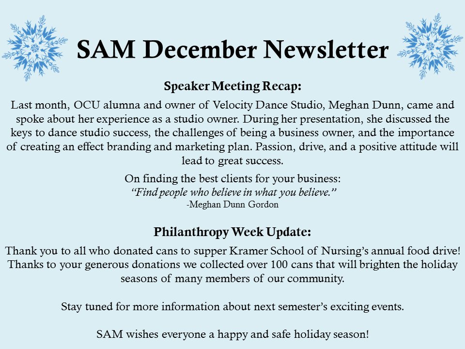 SAM_OCU's tweet image. December Newsletter!