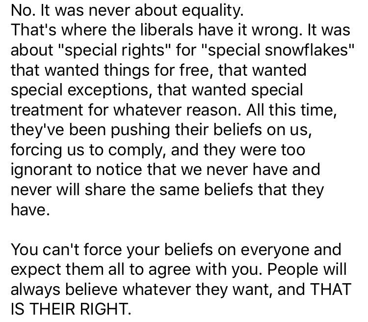 melaniecporter's tweet photo. It was NEVER about equality. #thursdaythoughts #beliefs https://t.co/Nd8aOqKhsX