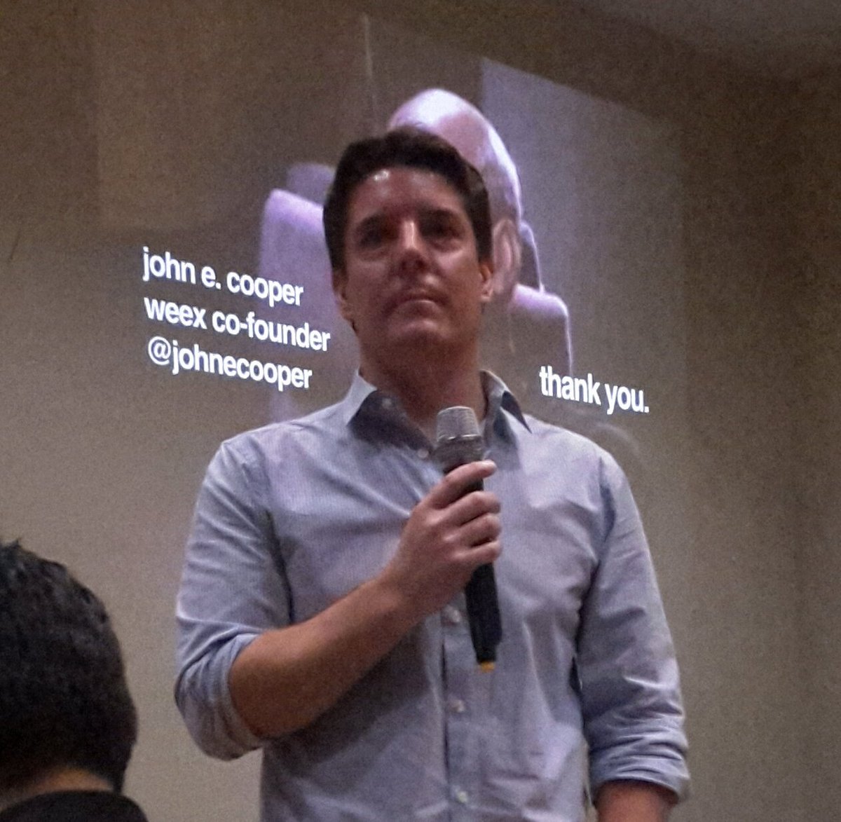 BlancaTripp's tweet photo. "Opportunities live in the dark." -@JohnECooper #UBXsummit @UBXSummit @injoio #innovation https://t.co/F7Oy7tZ8uz