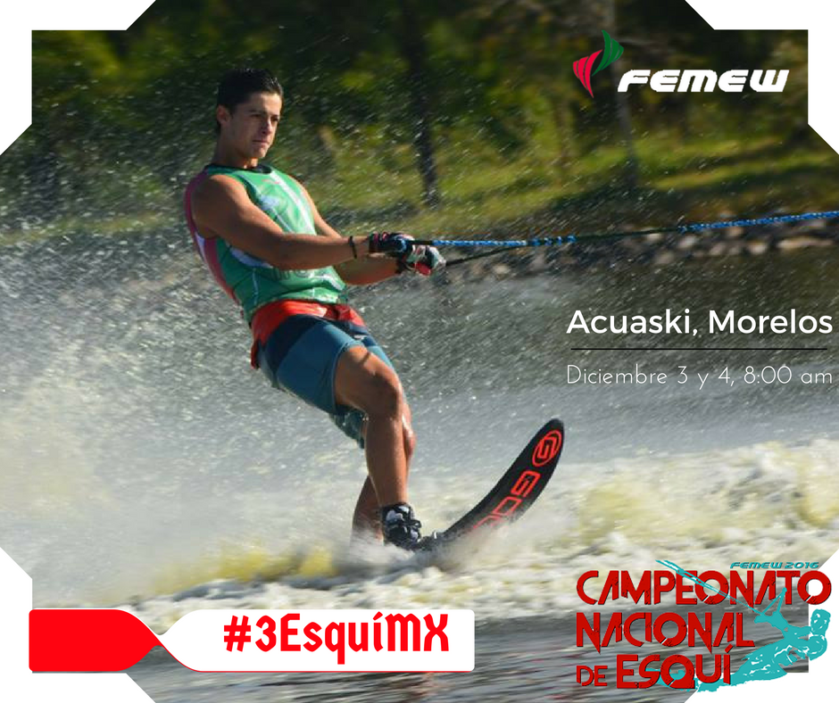esquimx's tweet photo. #IniciaDiciembreY este fin de semana te esperamos en @acuaski en el #3EsquíMX y #3CableWakeMX ¡Los 2 últimos Campeonatos Nacionales del Año! https://t.co/uiBzz77Q71
