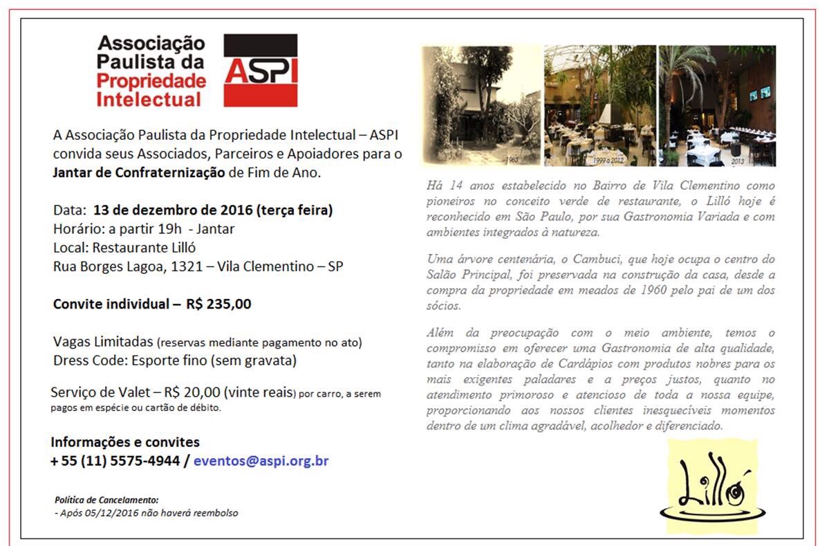 ASPIORGSP's tweet image. Jantar de confraternização da ASPI. 13/12. Participe!