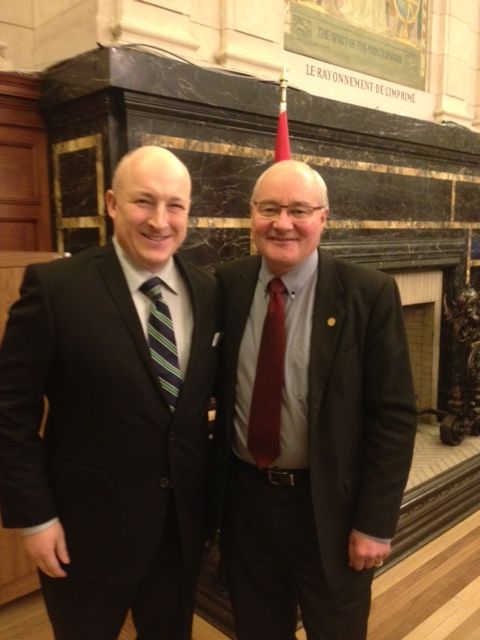 SportMatters613's tweet photo. #TBT @SportMatters613 was proud to speak to #FINA CMTE on behalf of sector. #FINA chair @WayneEaster w/ @Steven_Trainor #proudislanders https://t.co/Cg2bNvzXHn