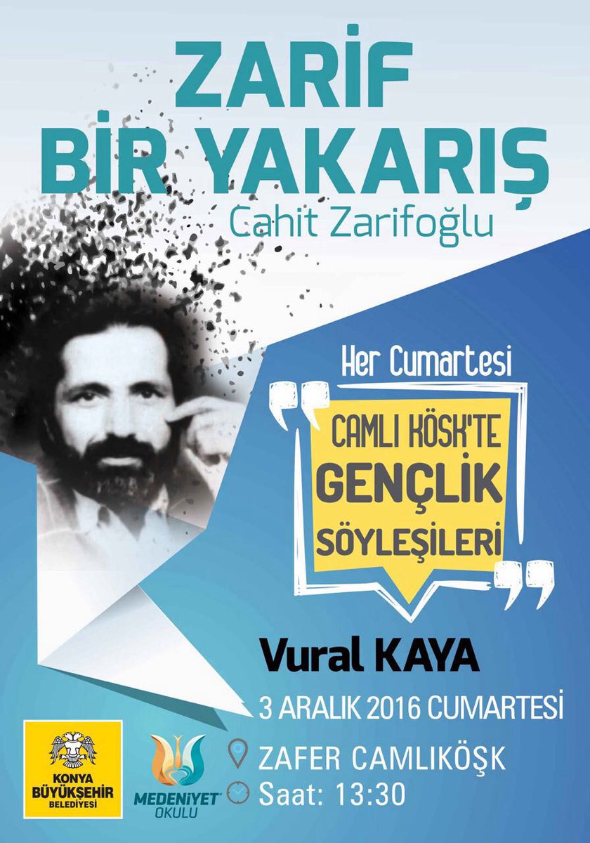 Cumartesi genç dostlarla buluşacağız. Zarifoğlu'nu konuşacağız; hadi bakalım...
