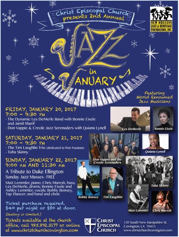 fatherbillkauai's tweet photo. Join me in Covington, LA January 20-22 for a great weekend of music! #jazzinjanuary #christchurchcovington #sacredjazz #ellington #soulfood https://t.co/XEqmpcz8yU