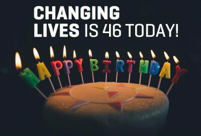ChangingLives__'s tweet photo. In all the excitement of today we forgot to mention it's our birthday! Thank you to all who have helped change lives over the past 46 years🎉 https://t.co/dY2tsv97TA