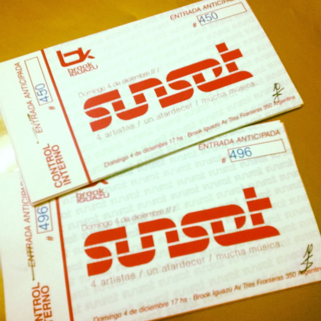 Sunsetigr's tweet photo. Últimos ingresos anticipados para este domingo #Sunset conseguilos en @rmxpublicidad #Iguazú @BrookIguazu https://t.co/81VDvxGGO2