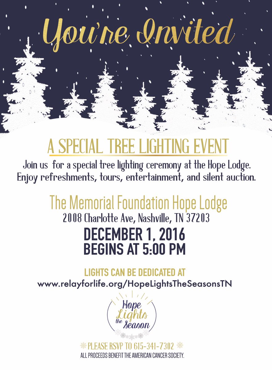 Join us tonight, 5-7:30, at <a href="/AmericanCancer/">American Cancer Society</a> Hope Lights the Season!  Tree lighting, tours &amp; snacks from us.