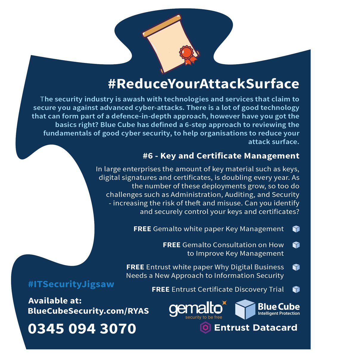 BlueCubeSecure's tweet photo. Can you identify and securely control your keys and certificates? #ReduceYourAttackSurface @EntrustDatacard @EXN_UK https://t.co/XpCC3DRz8x