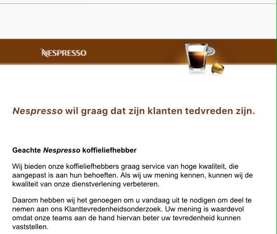 PLigtvoet's tweet photo. Blijkbaar geen spellingscontrole bij nespresso #fail https://t.co/aafSDL3YDH