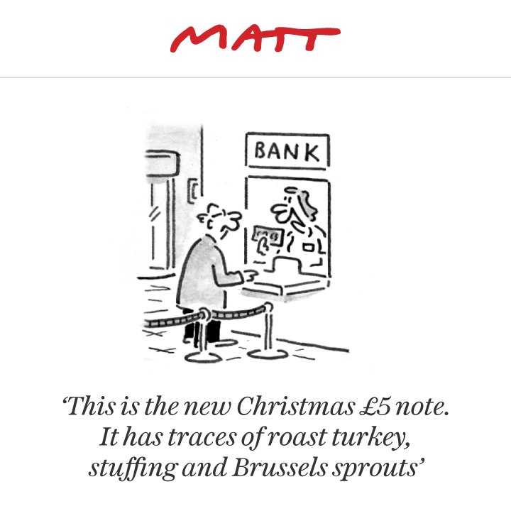 Telegraph's tweet image. #Christmas #FivePoundNote #Vegetarian #Vegan #MattCartoon