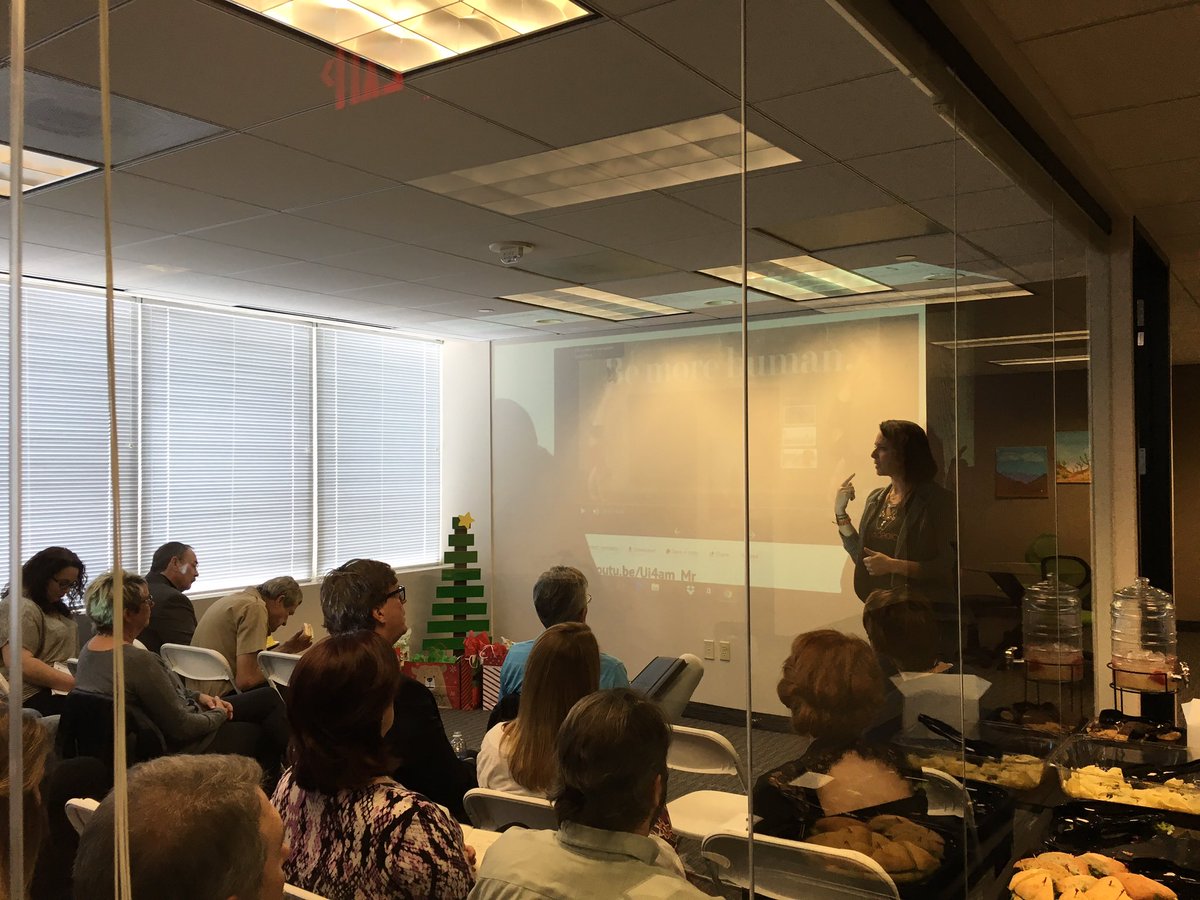 NextJen_HR's tweet photo. Stacie Mallen exploring Top 10 Trends in Video for 2017 at @aztechcouncil lunch &amp;  learn hosted by @HomebellUS @videolocohq #videorules https://t.co/zbtrPrO4d4