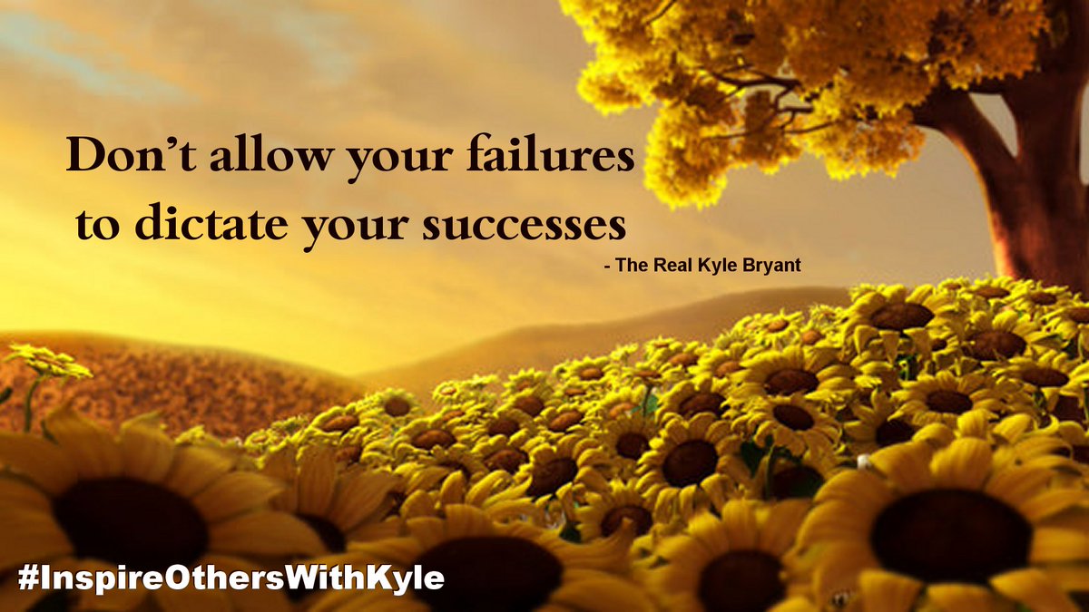 KyleTimBryant's tweet image. "Don't allow your failures to dictate your successes" #Inspiration #Quote #Dreamer #Entrepreneur #ThursdayThoughts #InspireOthersWithKyle