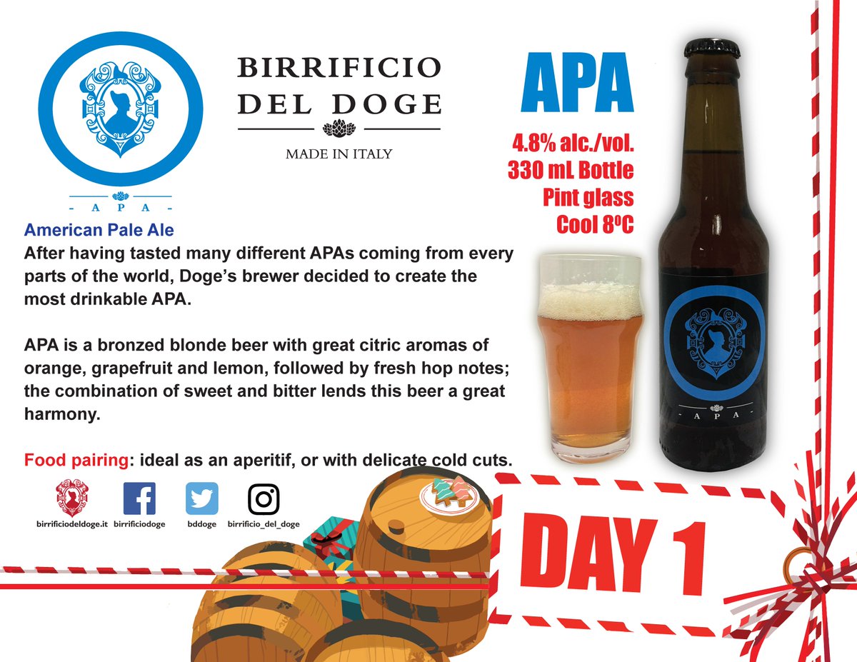 CraftBeerAdvent's tweet photo. Beer 1 in this year's #CraftBeerAdventCalendar - @BdDoge APA - A gorgeous New World style #craftbeer out of #Italy! Bellissima! #WeLoveHops https://t.co/puTk3ucWDB
