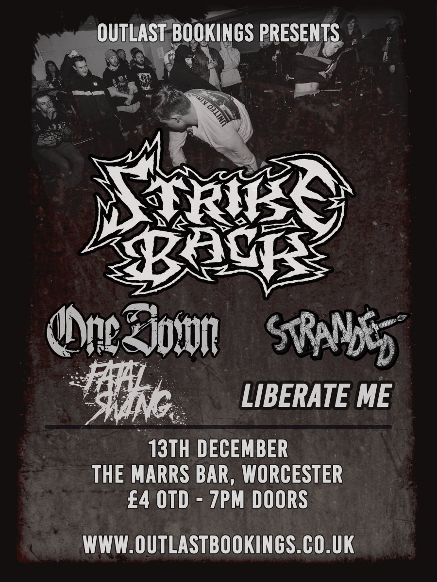 OutlastBookings's tweet image. 13th Dec - @marrs_bar #Worcester @strikebackuk @onedownuk @StrandedHC @FatalSwing @liberatemehc. £4 OTD ONLY PLEASE RT #WorcestershireHour
