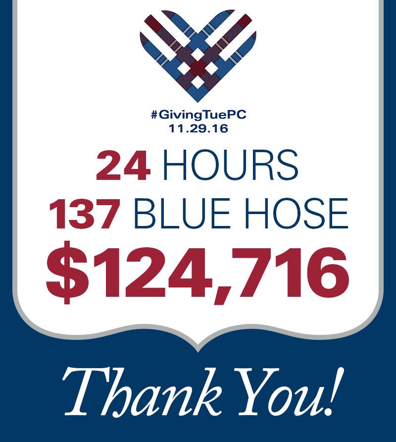 presbycollege's tweet photo. You did it! #GivingTuePC was a success because of you! Your support has helped make it our biggest Giving Tuesday to date! #ononPC https://t.co/BIhgTMSTur