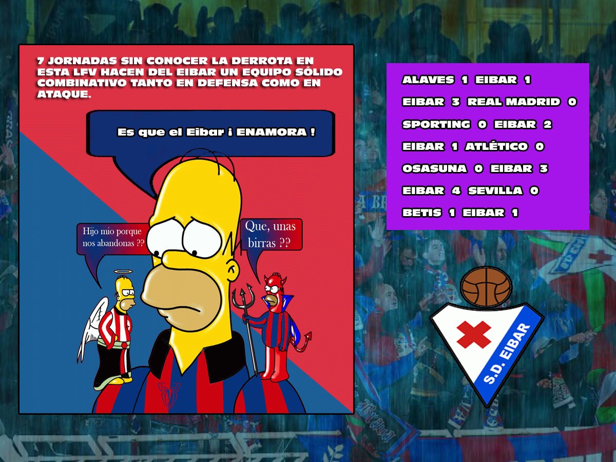 Un poco de humor nos sirve para recordar que son 7 ya las Jornadas que llevamos sin conocer la derrota. Grande Equipo!!