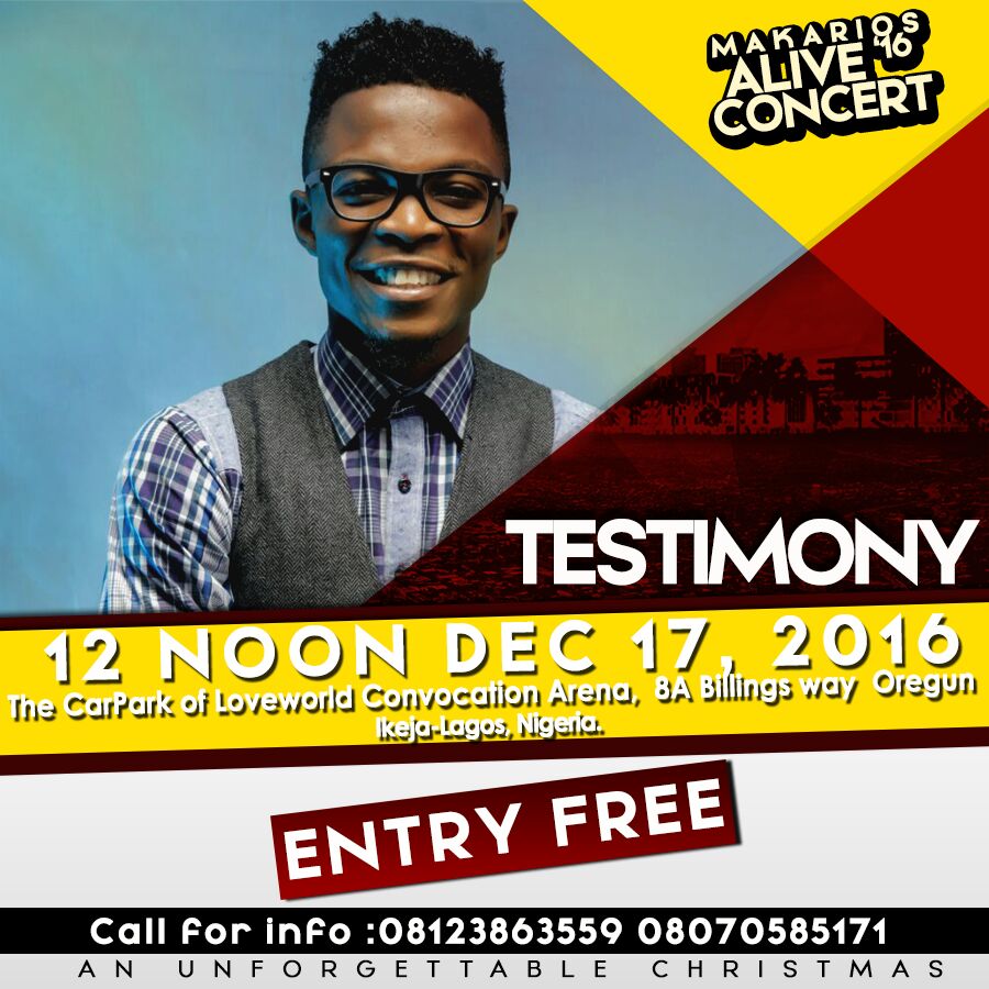 yugach's tweet photo. ALIVE CONCERT 2016!!! A Festival of Live Music #Alive16 #Makarios @Makarioslive @testimonynaija https://t.co/PVICt7zt4z