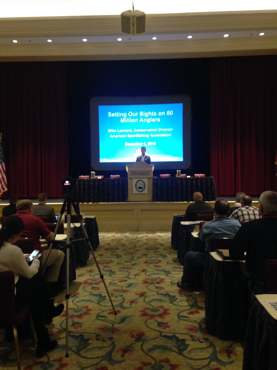 HunterandAngler's tweet photo. @ASAFishing's Mike Leonard discusses plan to increase #fishing participation in the U.S. #nasc2016 https://t.co/YyOJcexsVb