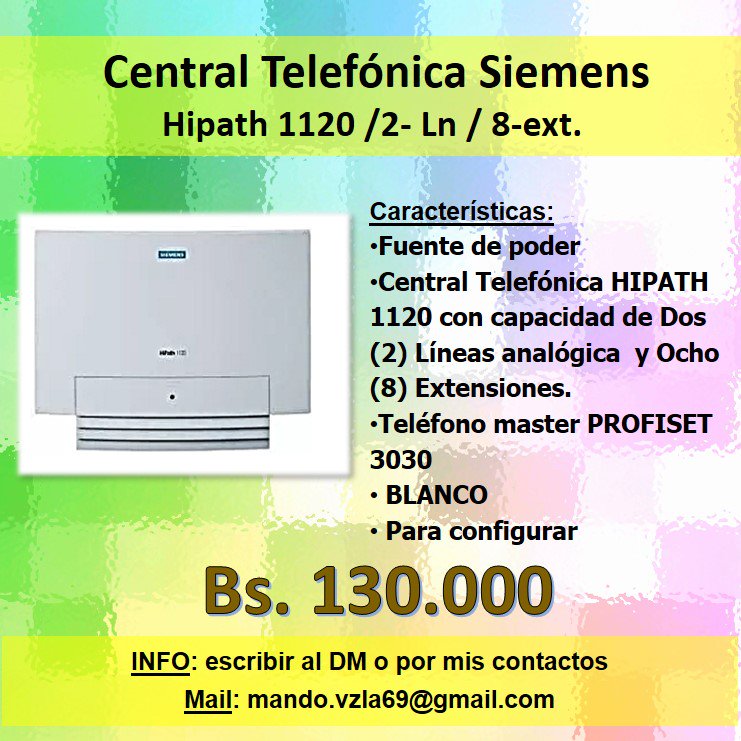 Vzla_69's tweet photo. EN VENTA
#Fotocopiadoras #Impresoras #CentralTelefonica 
pueden comunicarse conmigo :) 
#Caracas #VentasVzla #CmpraYVenta #Ventas https://t.co/b3TKFE0MQr
