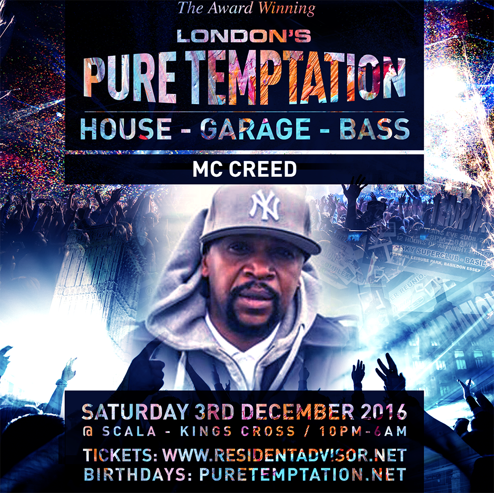 PureTemptation1's tweet image. London's Pure Temptation this Saturday 3rd Dec at Scala! House, Garage &amp;amp; Bass with @mccreedmusic  Tickets: residentadvisor.net/event.aspx?890…