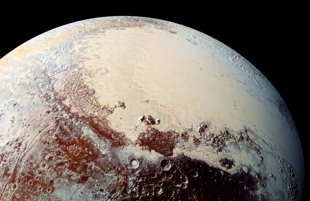 NASA's tweet photo. Pluto’s icy heart. How did it form? Is there a subsurface ocean? Scientists probe the mystery: https://t.co/PCJelwDpBk @NASANewHorizons https://t.co/ezF2sNlZaj