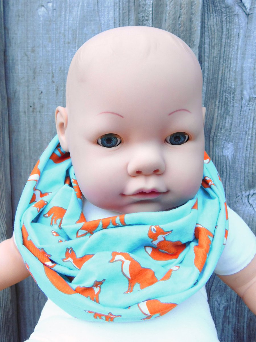 StylishHatter's tweet photo. Toddler Fox Infinity Scarf on aqua - jersey knit, aqua, white, orange… https://t.co/M8wRYc9GwB #UnendingScarves #Fox https://t.co/Kb2CnhLBVM