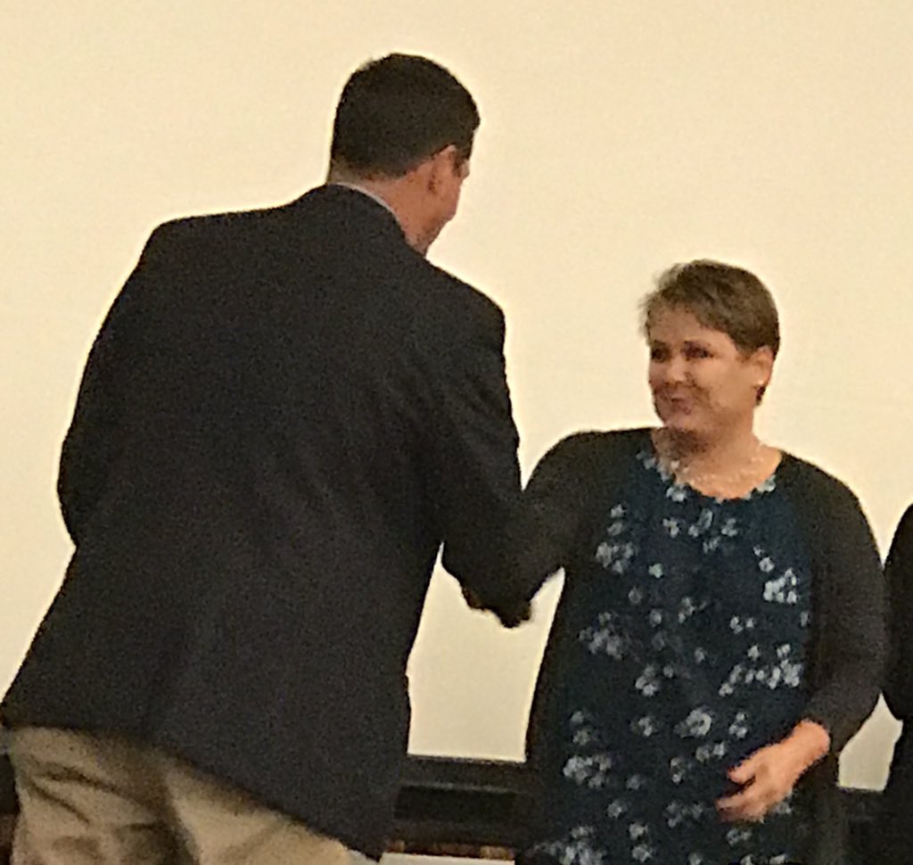 PCPS_Teach's tweet photo. Dr. Cyndi Williams recognized for her work with a 2016 Virginia ASCD Impact Award. #VASCD16 #vascd2016 @CyndiWms5 https://t.co/FoQlqbWZTw