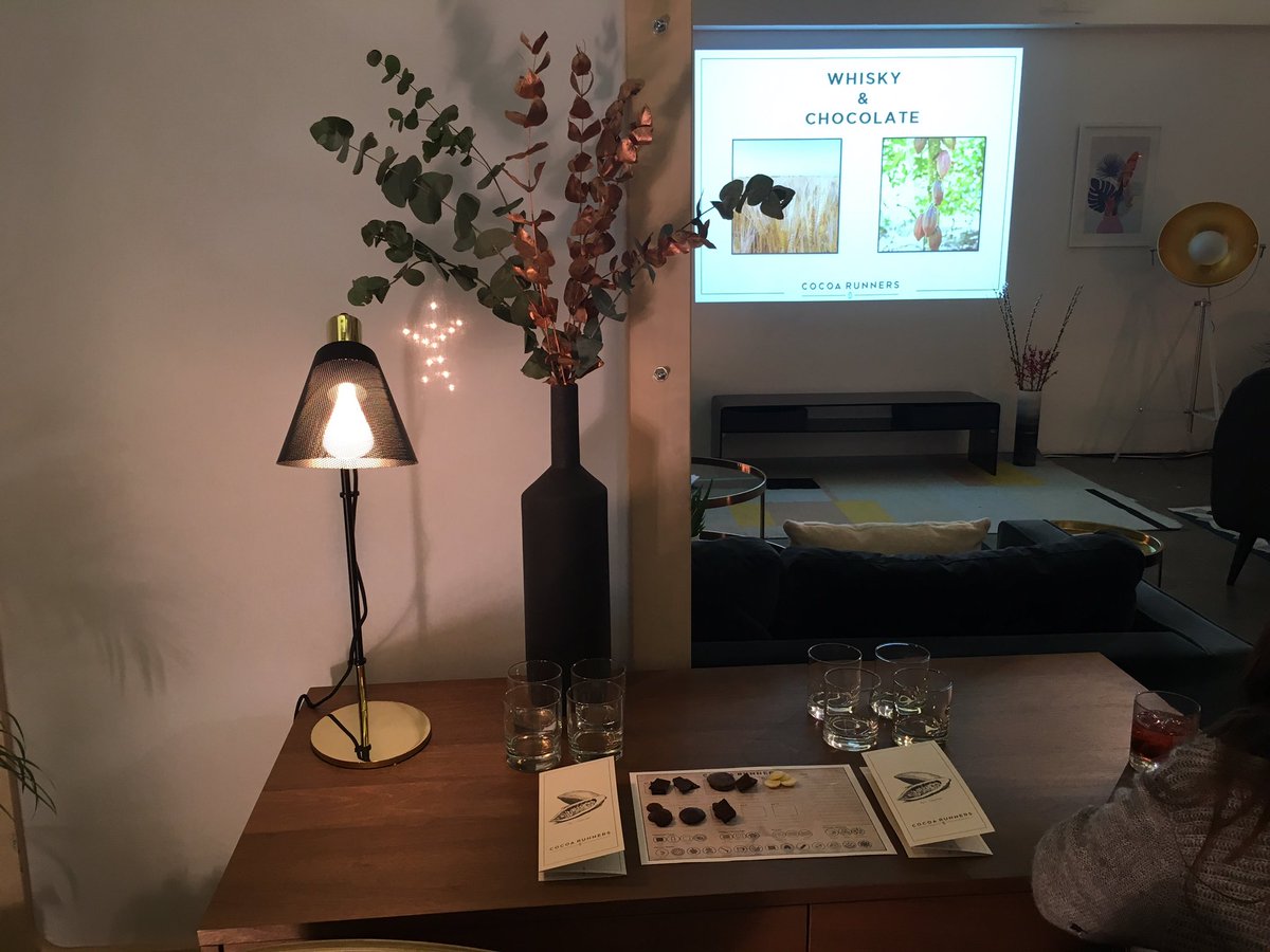 madedotcom's tweet photo. Tonight we're pairing #chocolate and #whisky with @CocoaRunners and @BellesWhisky at #MADEPRESENTS https://t.co/ngyP07jVWC