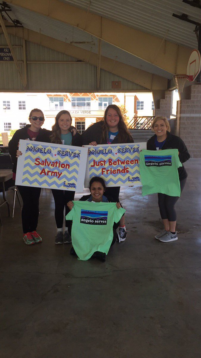 ASUSSWA's tweet photo. Chelsey, Jessica, Britney, Sumer, &amp; Bianca all getting ready to volunteer for Angelo Serves! https://t.co/cgoMViscq8