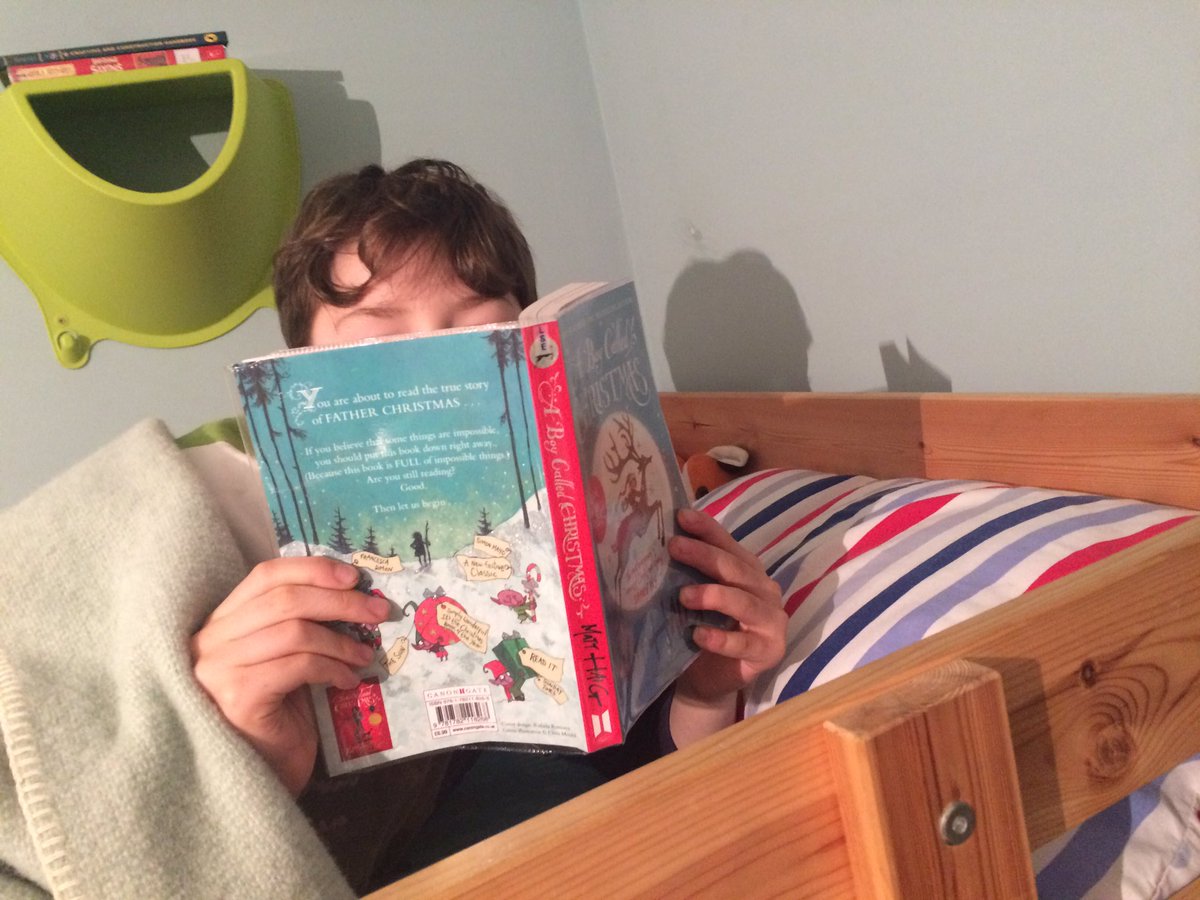 8-yr-old devouring A Boy Called Christmas in one sitting (short break for dinner) <a href="/matthaig1/">Matt Haig</a>