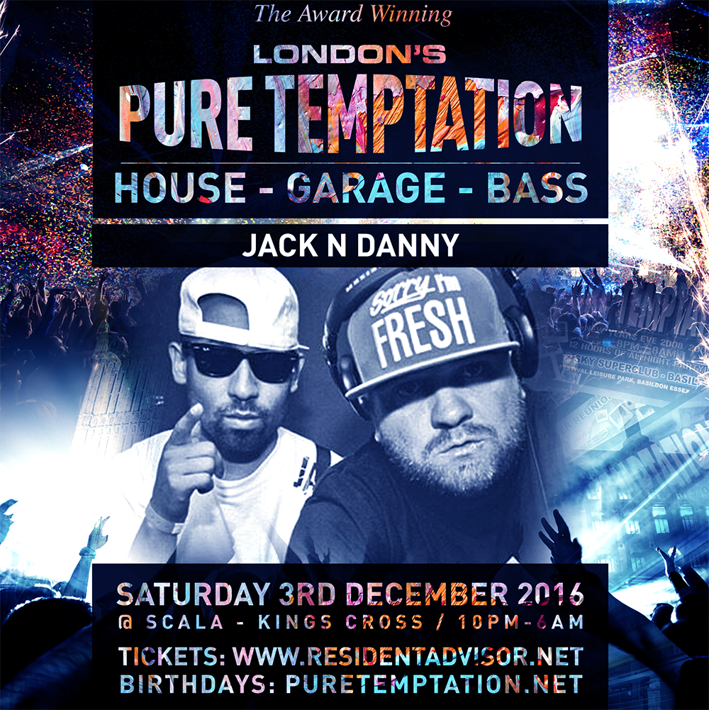 PureTemptation1's tweet image. London's Pure Temptation this Saturday 3rd Dec at Scala! House, Garage &amp;amp; Bass with @jackndanny92   Tickets: residentadvisor.net/event.aspx?890…
