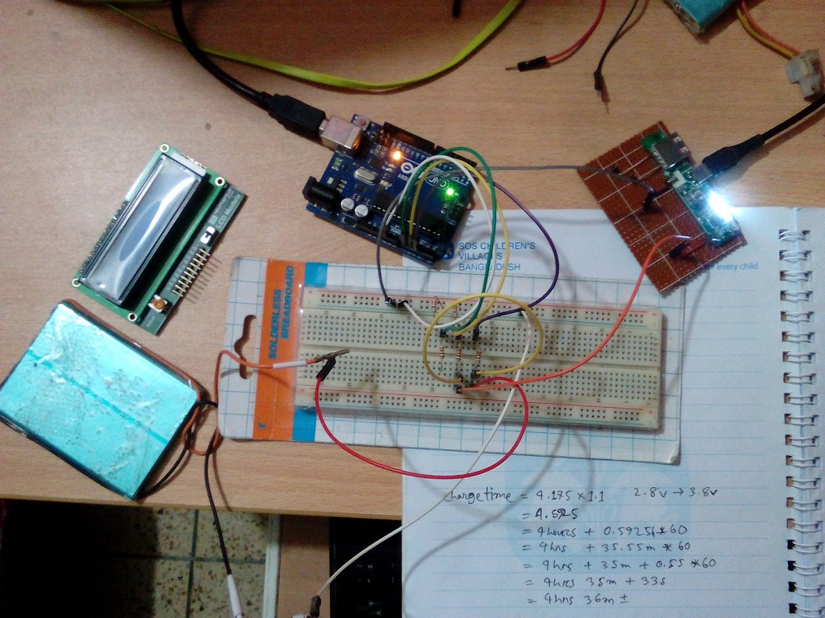 #Arduino simple #BatteryMonitor 
Learning every bits & pieces of amps, mAh, watts, Wh and what not!