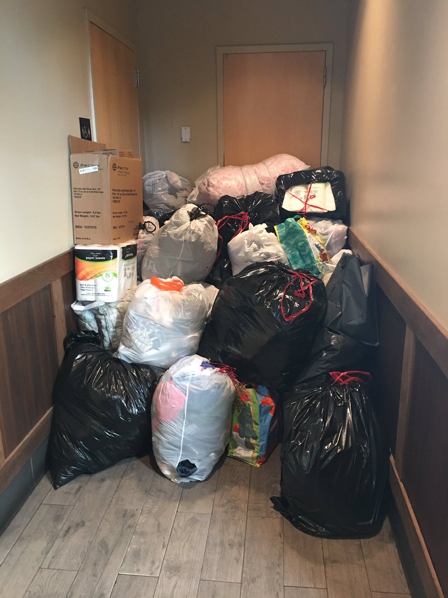 100 bags donated in Less than 24 hours to #midtown in sarasota for the families in #Gatlinburg thx Kat for transporting! #tobeapartner