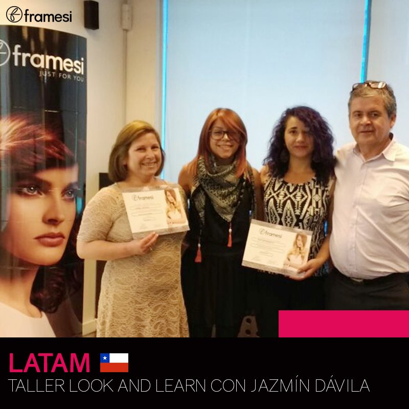 FramesiLatam's tweet image. #FramesiChile: Taller Look and Learn por Jazmín Dávila con demostraciones de Morphosis Re-Structure, Color Method y Glamour.