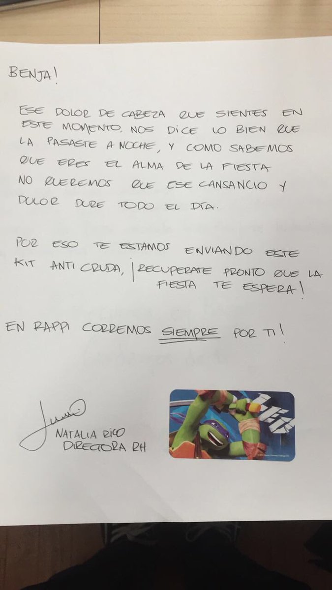 benjasfunk's tweet photo. @RappiMexico 
 Gran detalle, gracias amigos! #siemprerappi #rappimoments https://t.co/rZG4S5Z1Hr