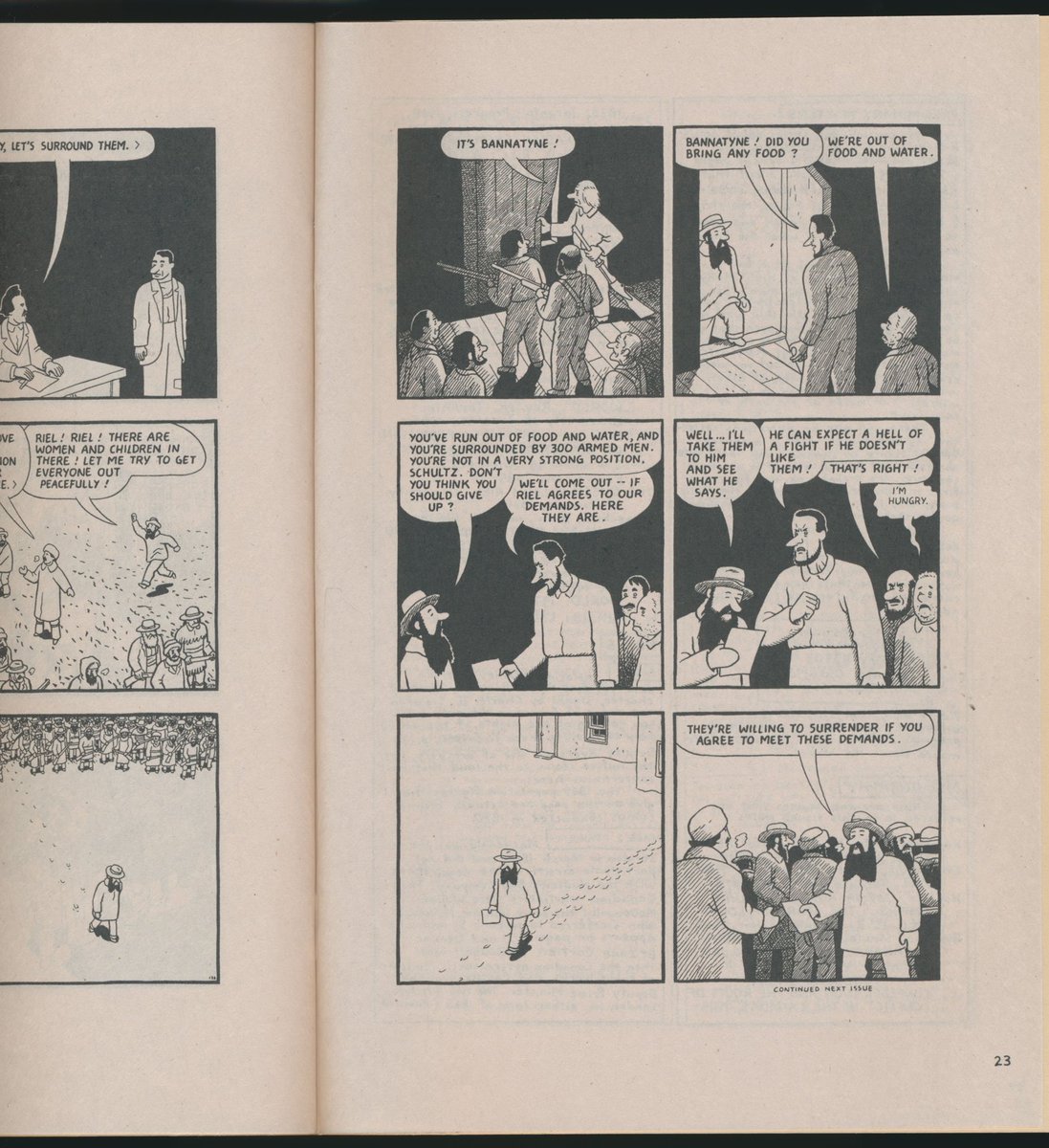 BilderUndWorte's tweet photo. Louis Riel #1 @DandQ Jun 1999 #ComicArt (pg 23) by Chester Brown #LouisRiel #Metis #Autorencomics https://t.co/FNbTraGeJk