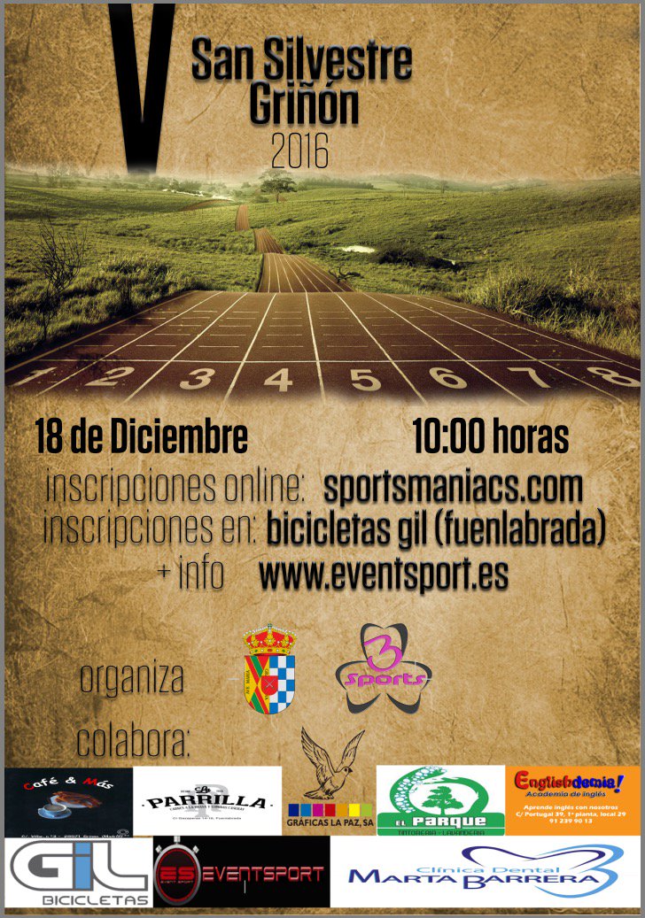 18 de Diciembre , 10:00am ,San Silvestre de Griñon. 10km. OS ESPERAMOS¡¡ -> sportmaniacs.com/es/services/in…