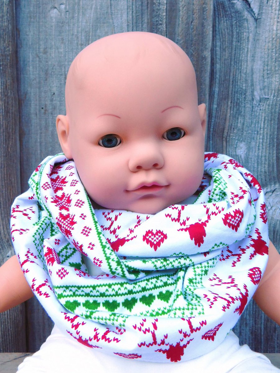 StylishHatter's tweet photo. Toddler or Child Fair Isle  jersey knit infinity scarf- red … https://t.co/0NFleMhW6q #UnendingScarves #HolidayScarf https://t.co/YMm6bM0PnU