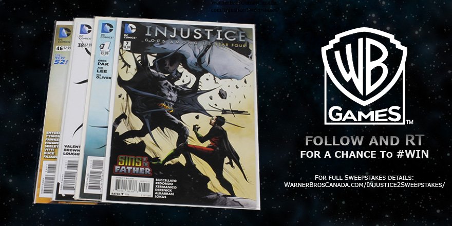 WBGamesCanada's tweet photo. Follow &amp; RT to celebrate the upcoming #Injustice2 release &amp; you could #WIN #comics signed by #JaeLee! #Sweepstakes https://t.co/DcTmfnrVvH https://t.co/qHCLcvE75T