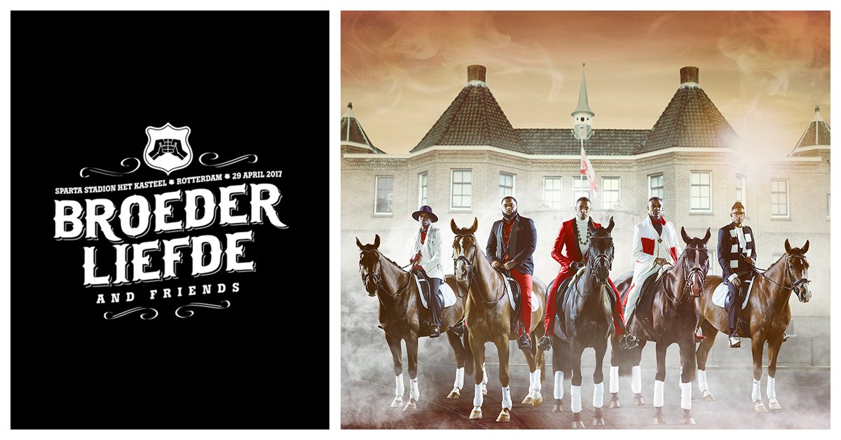 Waar wil jij heen, waar dan? Naar Broederliefde! Op 29 april 2017 staan zij in het Sparta Stadion. Check snel 👉 ticketmaster.nl/broederliefde