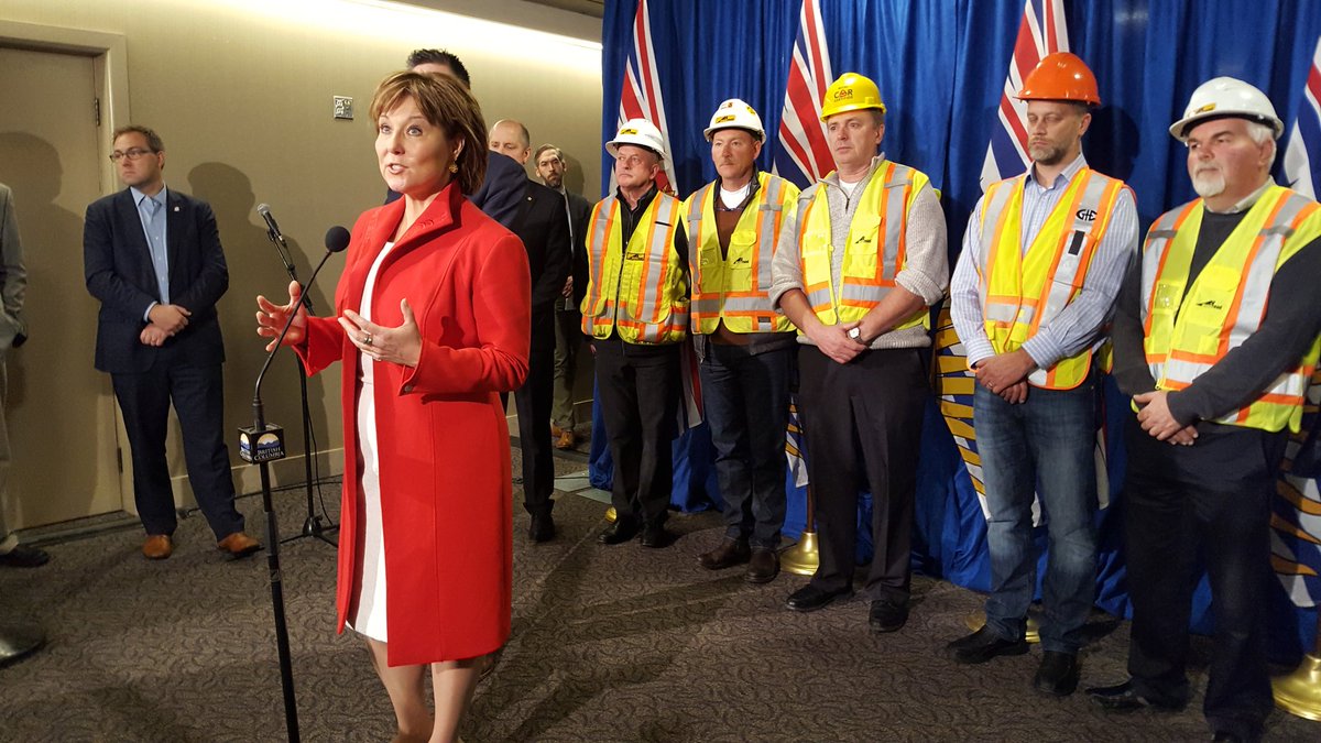 justine_hunter's tweet photo. Premier Christy Clark says it is PM Justin Trudeau"s job to sell #kindermorgan project in BC. No date yet for him to visit. https://t.co/9Cdt0I5FON