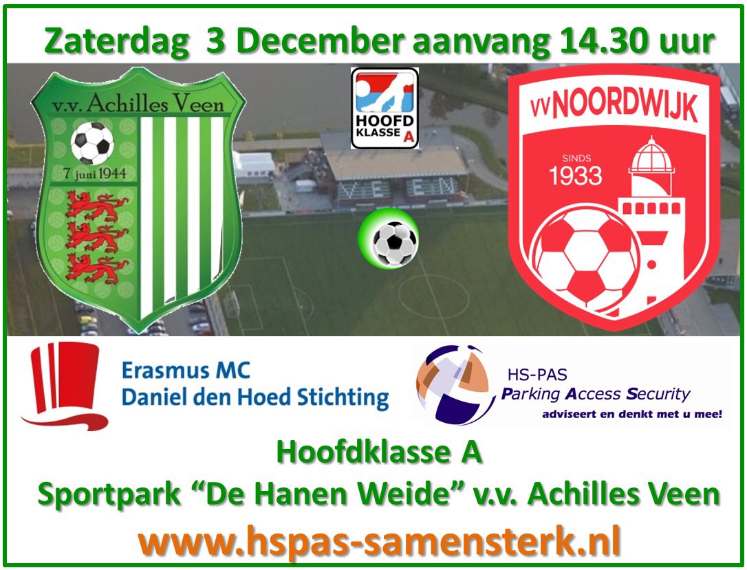 Programmaboekje voor de wedstrijd Achilles Veen - <a href="/vvnoordwijk/">vv Noordwijk</a> staat online achillesveen.nl/wp-content/upl…