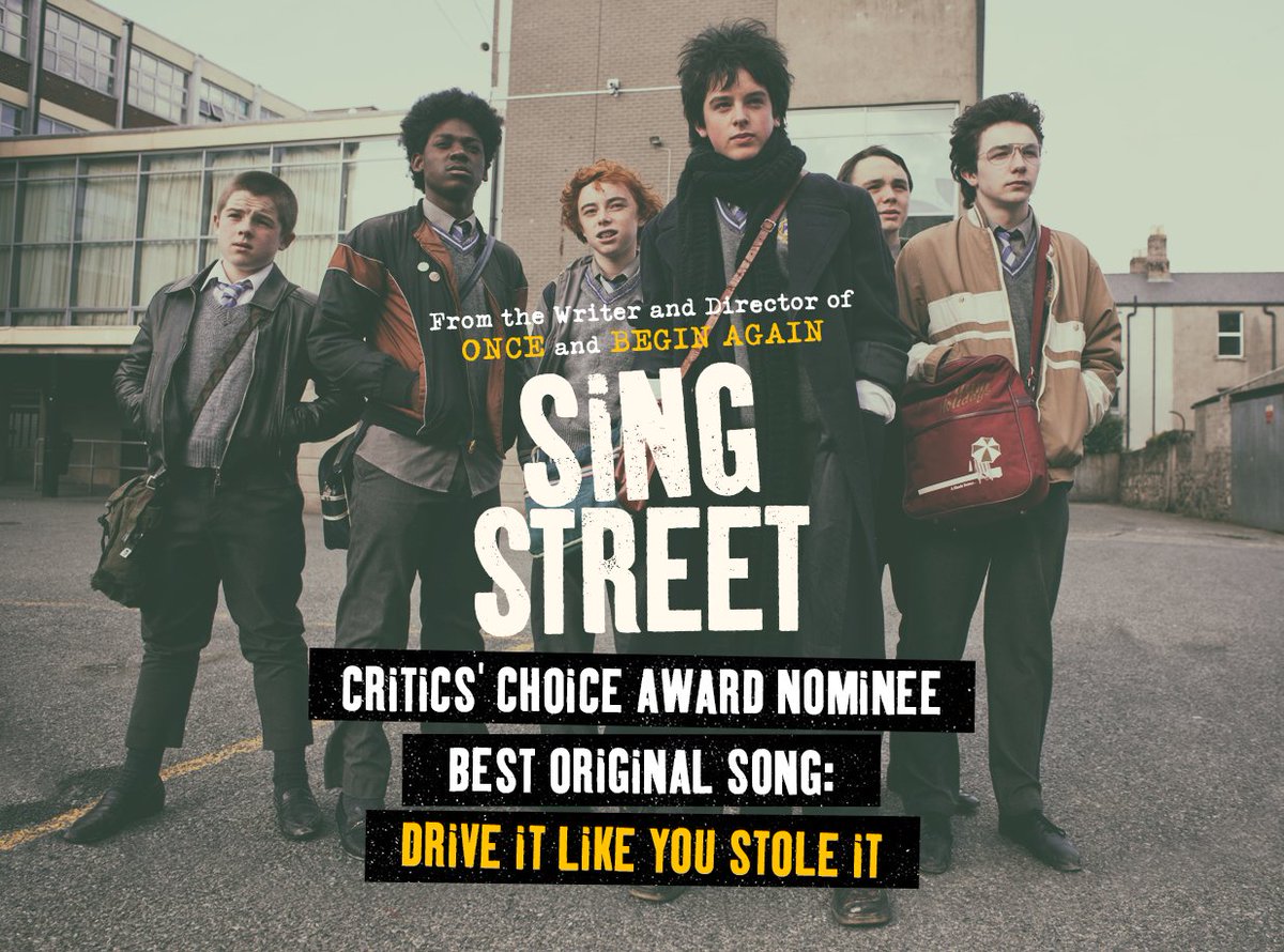 .<a href="/SingStreetMovie/">Sing Street Movie</a> is a <a href="/CriticsChoice/">Critics Choice Awards</a> Awards Nominee for Best Original Song! LISTEN &amp; watch today on <a href="/iTunesMovies/">iTunes Movies</a>: bit.ly/2fK1UWh